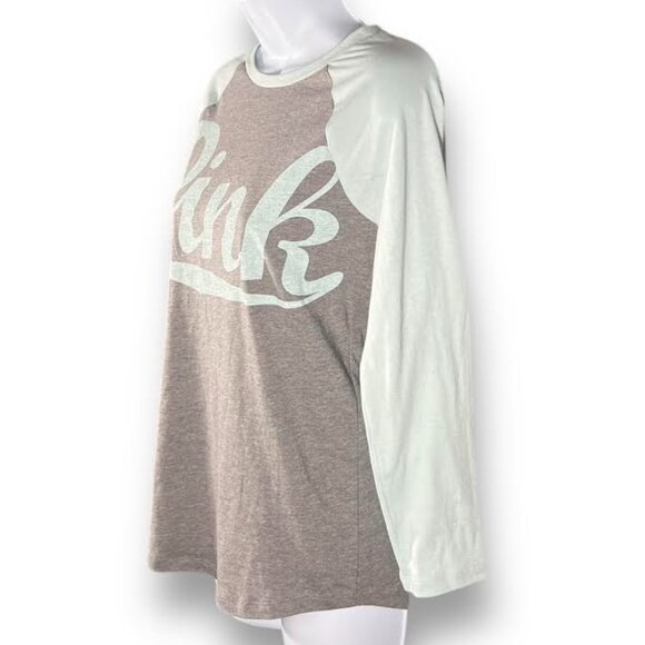 Victoria's Secret PINK T-Shirt Women's XS Mint Green/Gray Raglan Sleeve … - Picture 5 of 13
